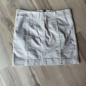 Free People White and Blue Pinstripe Mini Skirt